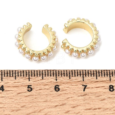 Brass ABS Plastic Pearl Cuff Earrings for Women PL-CBA43D6-03G-1