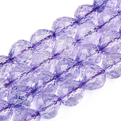 Crackle Transparent Glass Beads Strands GLAA-N068-04A-07-1