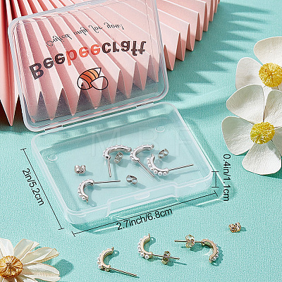 12Pcs 2 Styles Brass Stud Earring Findings KK-BBC0028-22-1