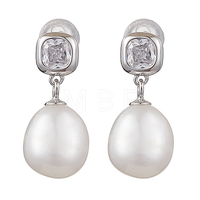 Natural Pearl Ear Studs EJEW-P286-11P-1