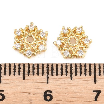 Christmas Brass Clear Cubic Zirconia Beads LS-KK-B186-12G-1