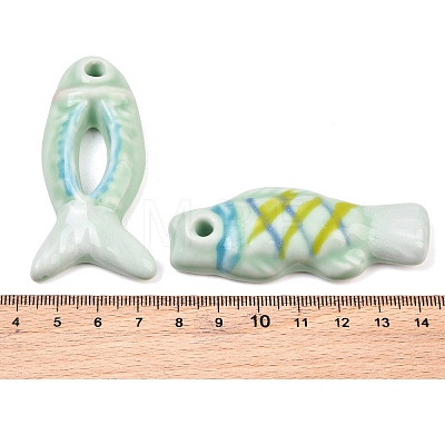 Hand-Painted Porcelain Big Pendants LA-CBAC6A6-06K-1