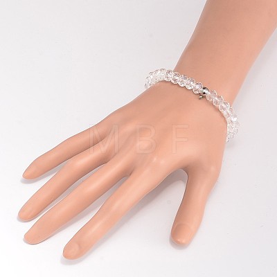 Korean Elastic Thread Glass Beaded Stretch Bracelet Making BJEW-JB02167-01-1