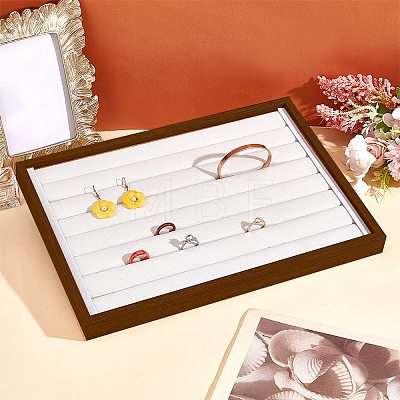 7-Slot Rectangle Wood Ring Display Stands AJEW-WH0323-07-1