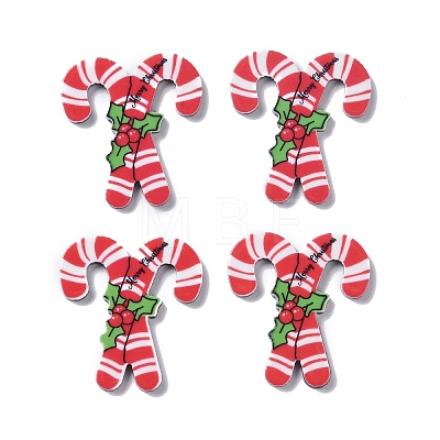 Christmas Style Printed Acrylic Cabochons X-MACR-O045-01F-1