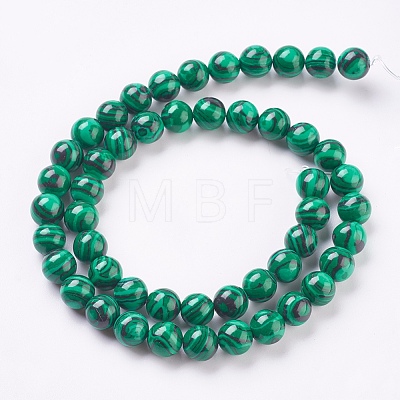 Synthetic Malachite Beads Strands X-TURQ-P028-04-8mm-1