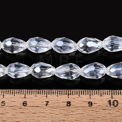 Transparent Teardrop Glass Beads Strands GLAA-T025-79C-01-1