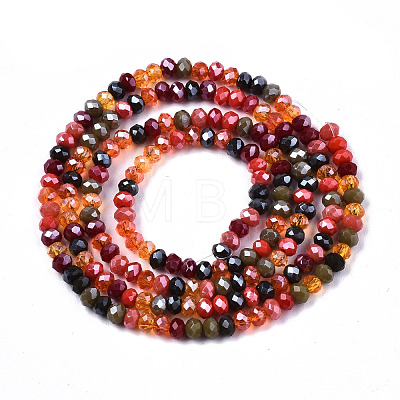 Electroplate Mixed Color Glass Beads Strands X-GLAA-T006-07-B01-1