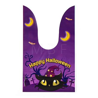 100Pcs Rabbit Shaped Halloween Candy Plastic Bags ABAG-U001-02E-1