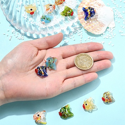 6Pcs 6 Colors Handmade Lampwork Beads LAMP-YW0004-24-1