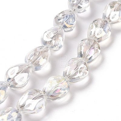 Transparent Electroplate Glass Beads Strands GLAA-C025-02E-1
