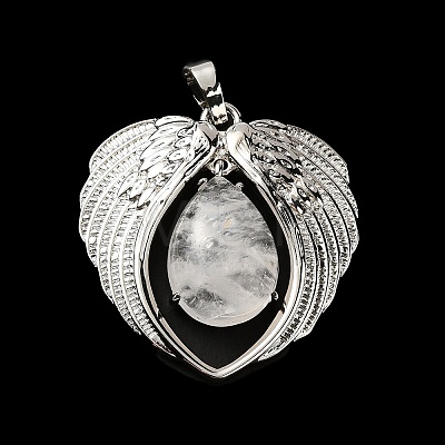 Natural Quartz Crystal Teardrop Pendants KK-K331-02P-07-1