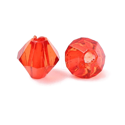 Faceted Bicone Transparent Acrylic Beads DBB6mm07-1