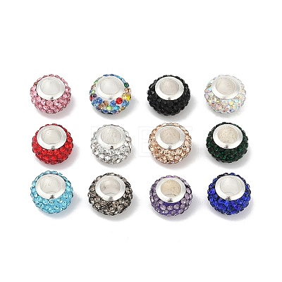 Alloy Rhinestone Clay Pave Beads ALRI-D300-03-1