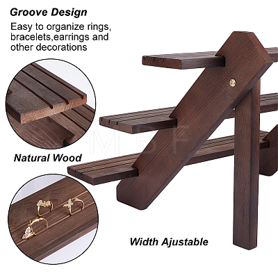 DIY 2 Tier Stair Style Wooden Plant Stand Kit ODIS-WH0029-26B-1