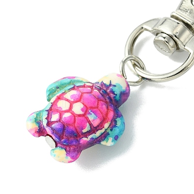 Sea Turtle Synthetic Turquoise Pendant Decorations HJEW-JM02143-1