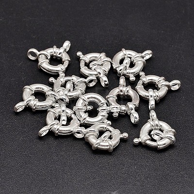 925 Sterling Silver Spring Ring Clasps Sets X-STER-F014-07A-1
