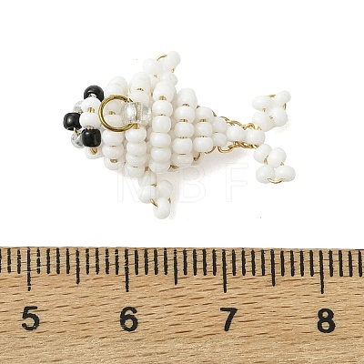 Glass Seed Beaded Pendants PALLOY-MZ01339-1