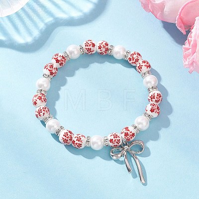Brass Bowknot Charm Bracelets BJEW-JB12905-02-1