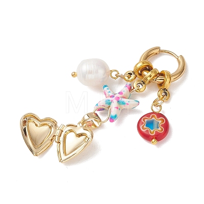 Natural Freshwater Pearl Hoop Earrings EJEW-JE06967-1