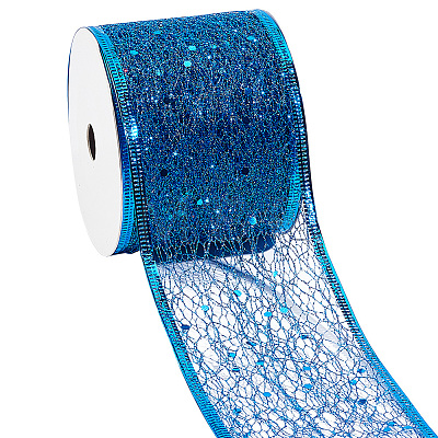 Glitter Polyester Satin Ribbon AJEW-WH0472-28A-1