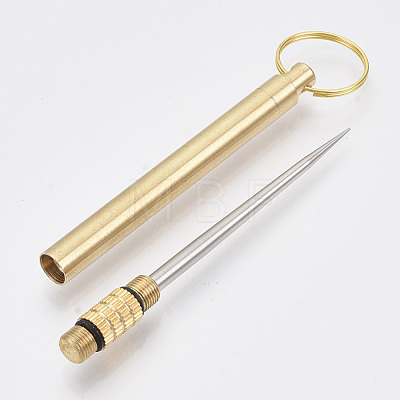 Portable Pocket 201 Stainless Steel Toothpick keychain KEYC-T007-02G-1