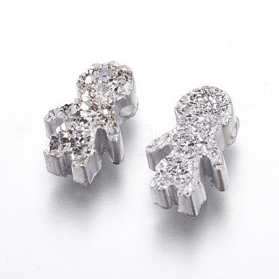 Imitation Druzy Gemstone Resin Beads RESI-L026-G01-1