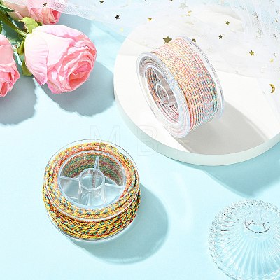 2 Rolls 2 Colors Braided Nylon Chinese Knot Cord WCOR-CJ0001-01-1
