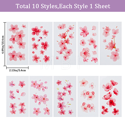 Flower Pattern Removable Temporary Water Proof Tattoos Paper Stickers AJEW-WH0413-03B-1