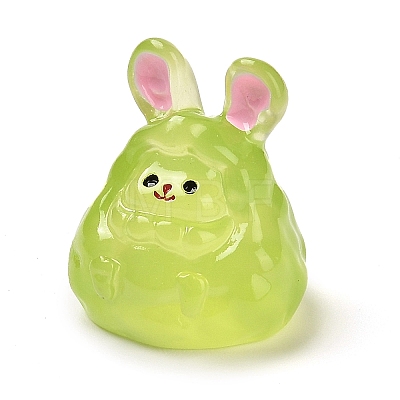 Luminous Resin Cute Little Rabbit Ornaments RESI-I054-01E-1