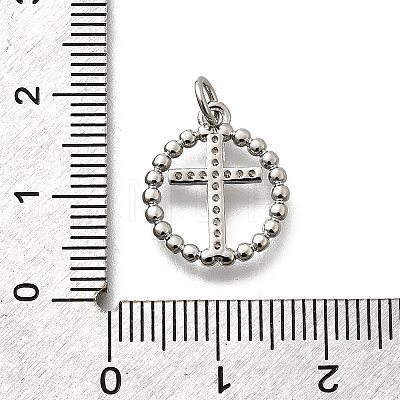 Brass Micro Pave Cubic Zirconia Pendants KK-P295-26P-1