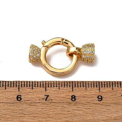Brass Micro Pave Clear Cubic Zirconia Fold Over Clasps KK-Z121-30G-1