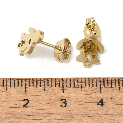 Ion Plating(IP) 304 Stainless Steel Stud Earring Findings STAS-I206-62G-1