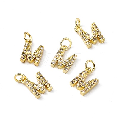 Real 18K Gold Plated Brass Micro Pave Clear Cubic Zirconia Charms KK-E068-VB452-M-1