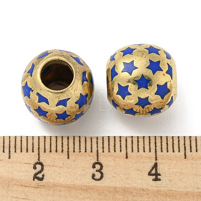 Brass Enamel European Beads FIND-E044-15G-02-1