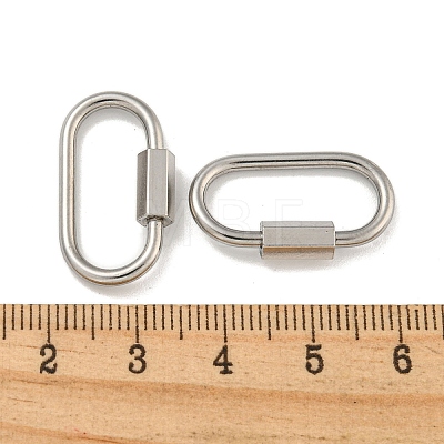 304 Stainless Steel Screw Carabiner Lock Charms STAS-C092-05E-P-1