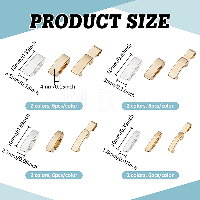 48Pcs 8 Styles Eco-Friendly Brass Watch Band Clasps KK-PH0015-11-1