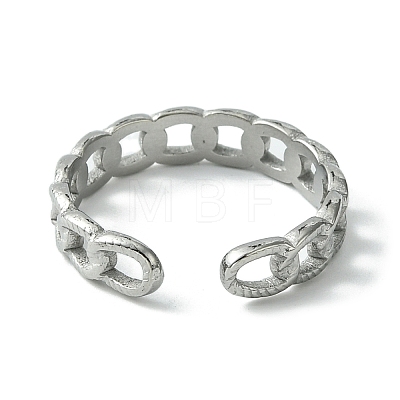 304 Stainless Steel Open Cuff Ring RJEW-L110-040P-1