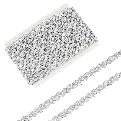 10M Polyester Metallic Braided Lace Trim DIY-WH0491-44C-1