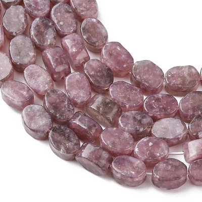 Natural Lepidolite/Purple Mica Stone Beads Strands G-H343-A01-01-1
