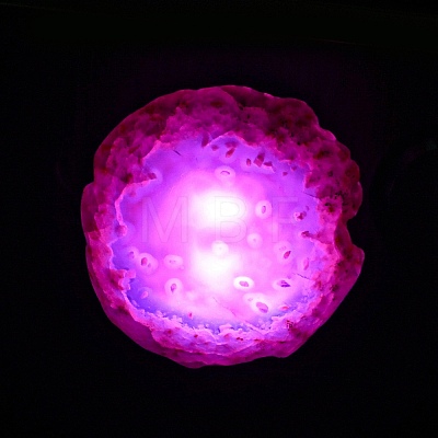 Dyed & Heatsd Natural Agate Slice USB Night Light Decoration G-Q170-10A-1