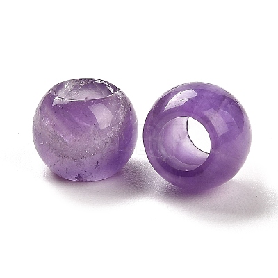 Natural Amethyst European Beads G-R488-01Q-1