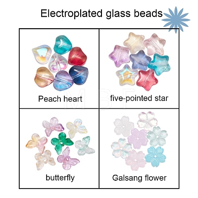 4 Style Electroplate Glass Beads EGLA-YW0001-27-1