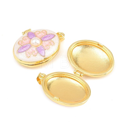 Brass Locket Pendants KK-D232-11G-1
