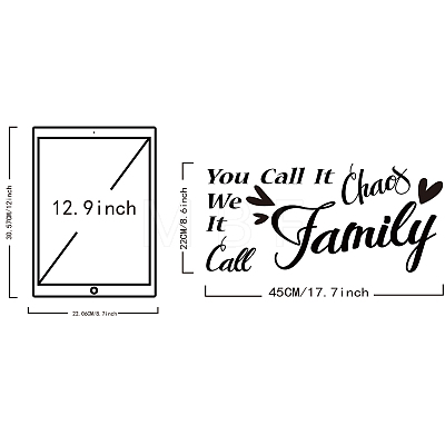 Rectangle with Word PVC Wall Stickers DIY-WH0228-122-1