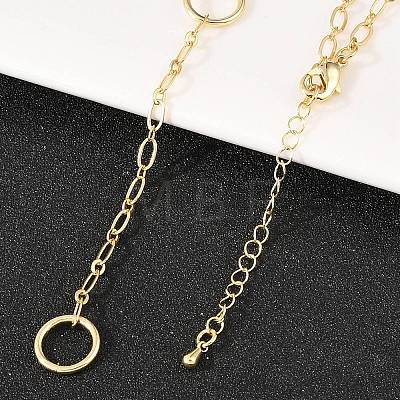 Brass Oval Link Chain Y Lariat Necklaces NJEW-H087-06I-G-1