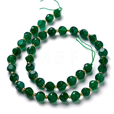 Natural Green Agate Beads Strands G-M367-20A-1