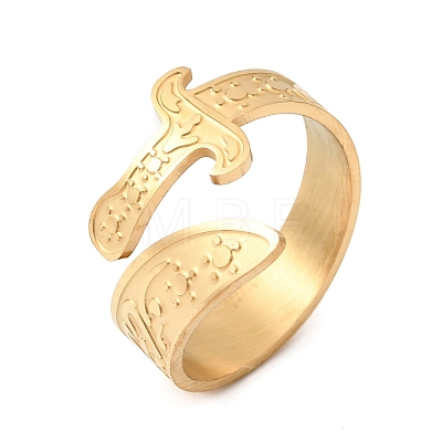 201 Stainless Steel Cuff Open Rings RJEW-Z141-01G-1