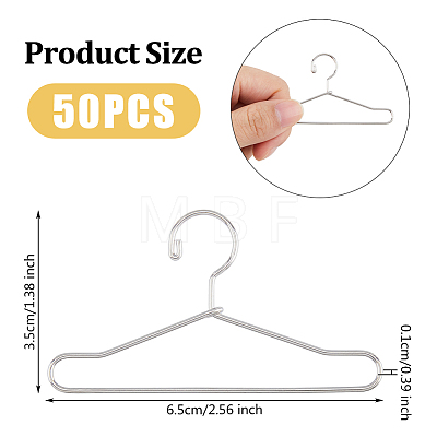 SUPERFINDINGS 50Pcs Mini Iron Clothing Hanger AJEW-FH0004-38A-P-1