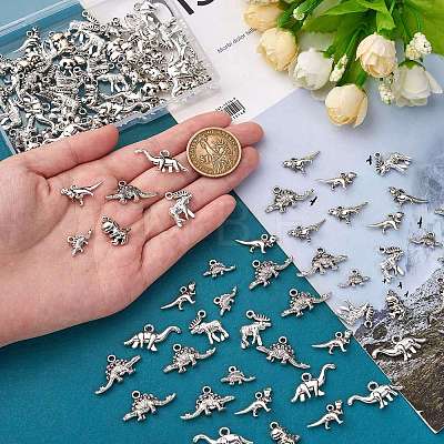 120Pcs 6 Style Tibetan Style Alloy Pendants TIBE-SZ0001-07-1